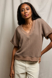 mocha charcoal stripe