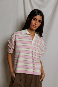 sugar pink mocha stripe